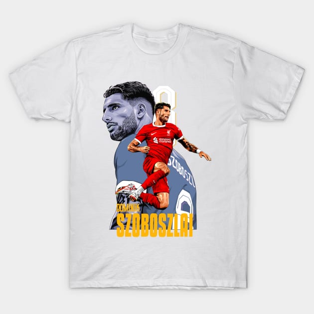 The Red Anfield Dream: Dominik Szoboszlai T-Shirt by Futbol Art